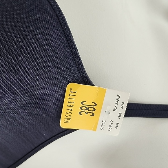 Y2K Black Vassarette Bra 38C Plunge NWT - Picture 2 of 3